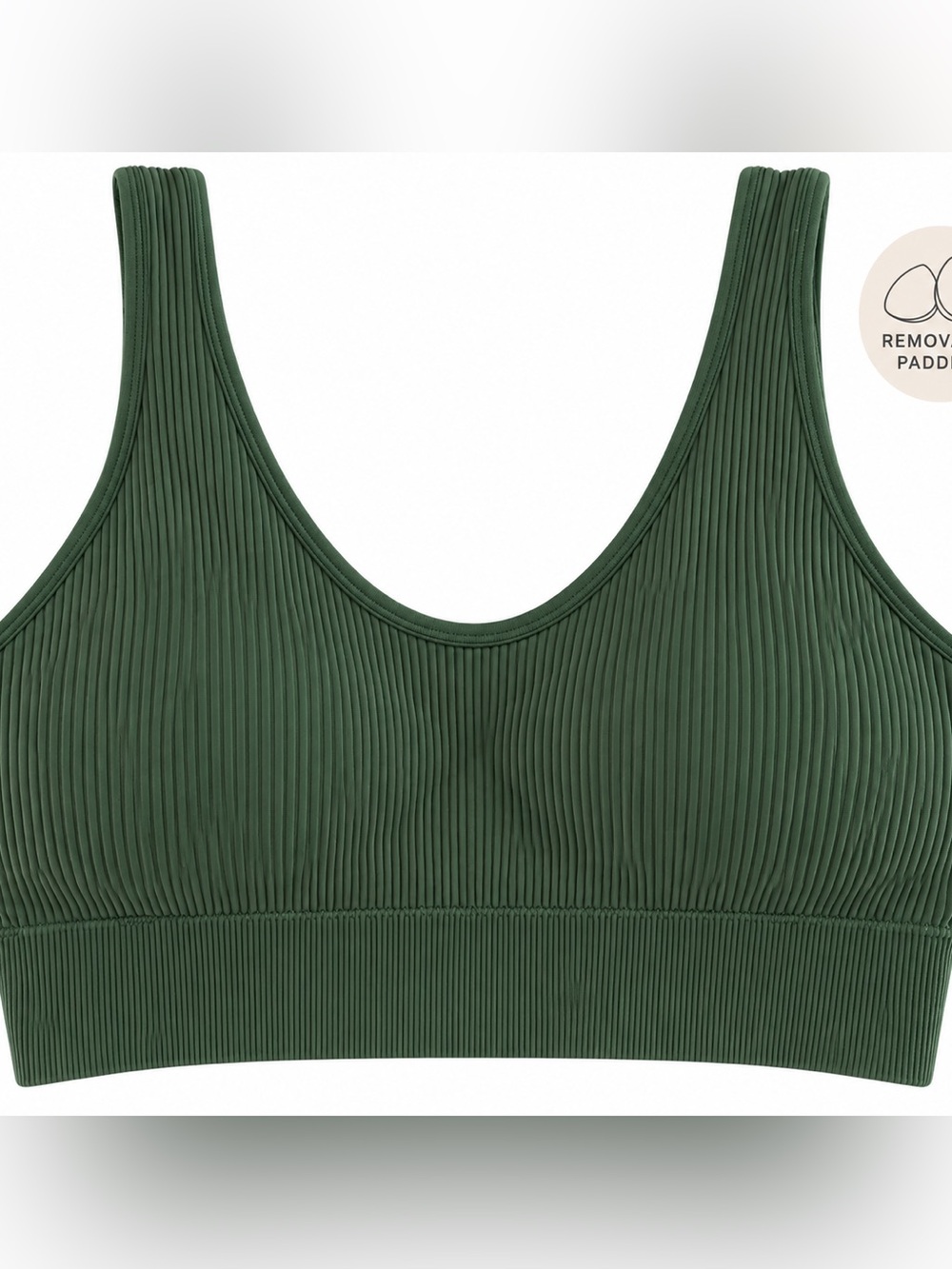 aerie Ribbed Scoop Bralette in Forest Green
